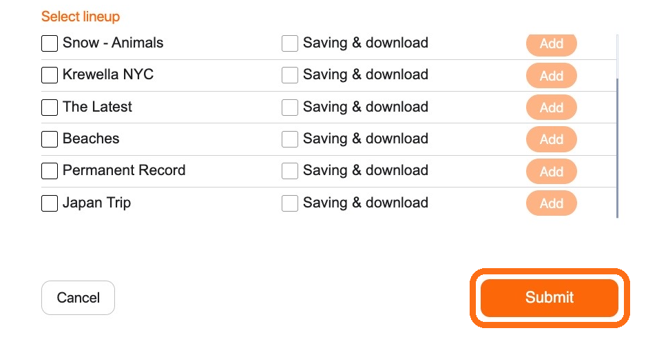 The bottom of the plan form with the Submit button highlighted